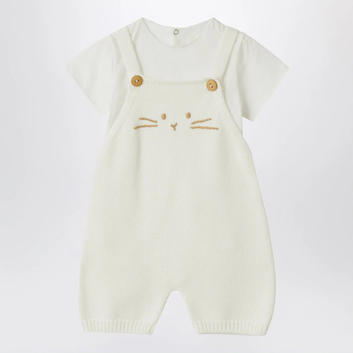Teddy &amp; Minou - White outfit with jacket and overalls