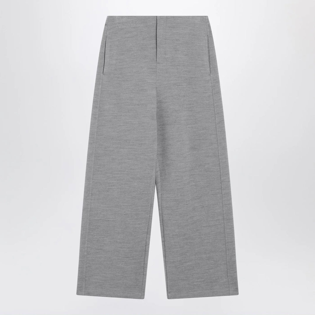 Max Mara - Grey wool-cotton blend trousers