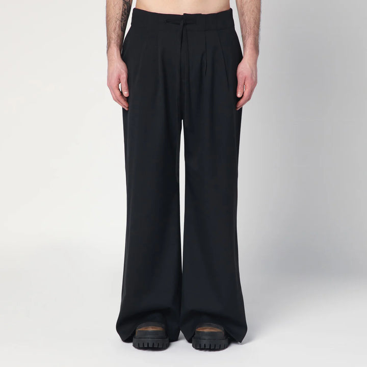 Entire Studios - Wide black wool-blend trousers