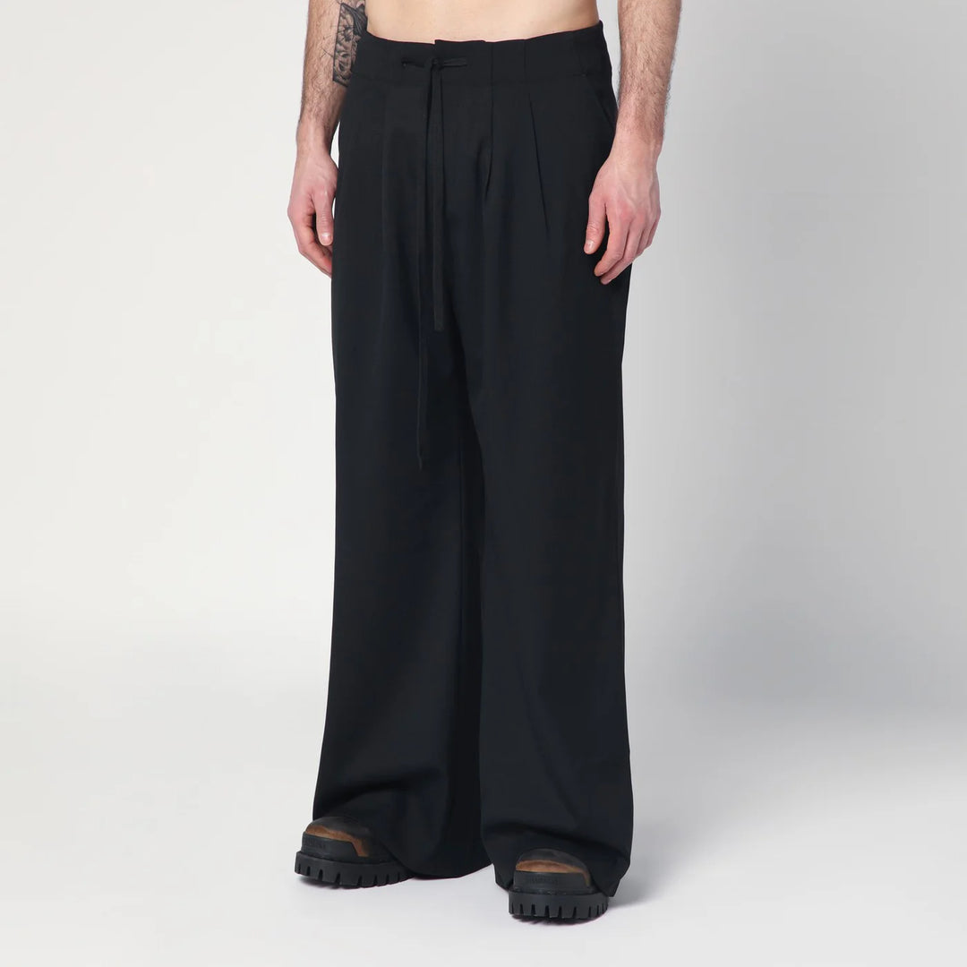 Entire Studios - Wide black wool-blend trousers