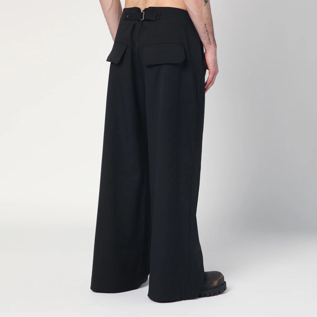 Entire Studios - Wide black wool-blend trousers