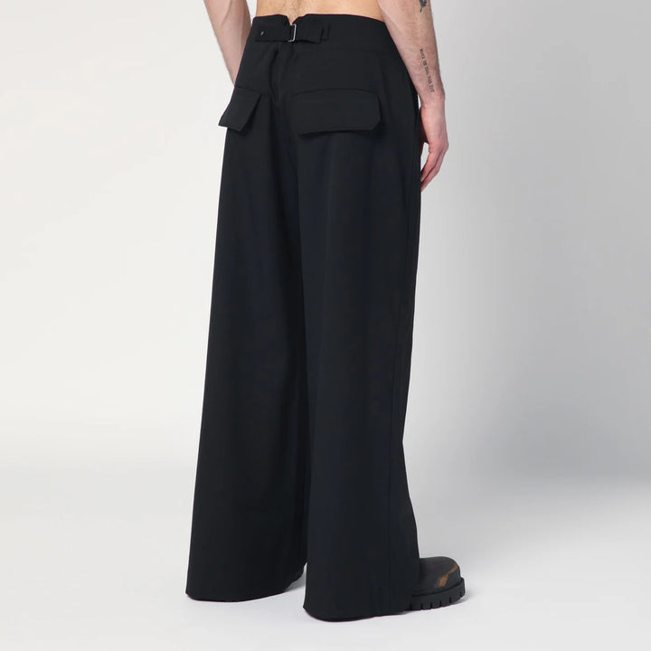 Entire Studios - Wide black wool-blend trousers