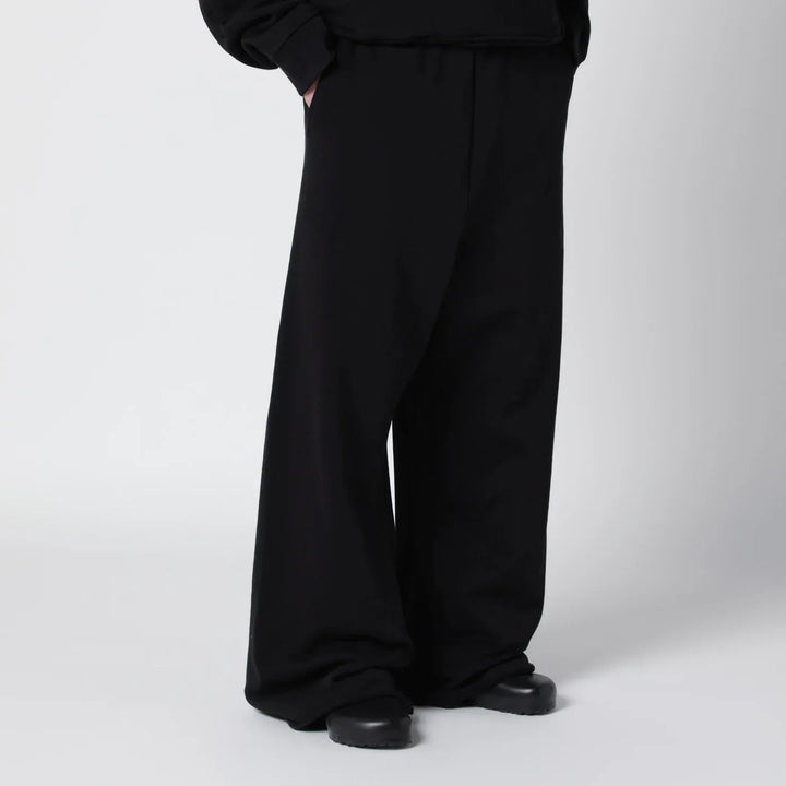 Entire Studios - Black wide-leg cotton jogging trousers Brand Pants