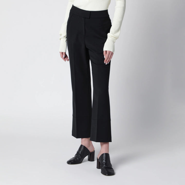 Entire Studios - Black wool-blend flared cropped trousers
