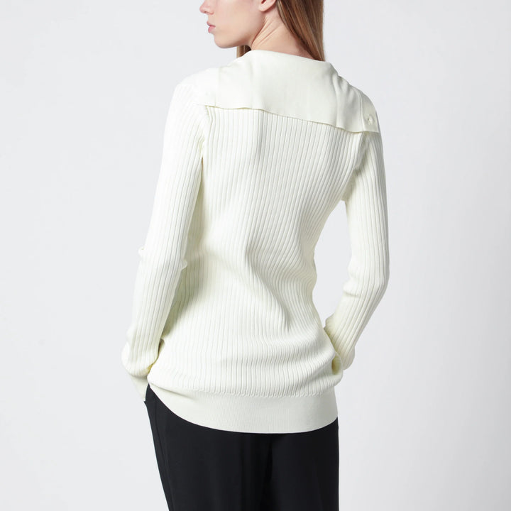 Entire Studios - White high-neck Henley top