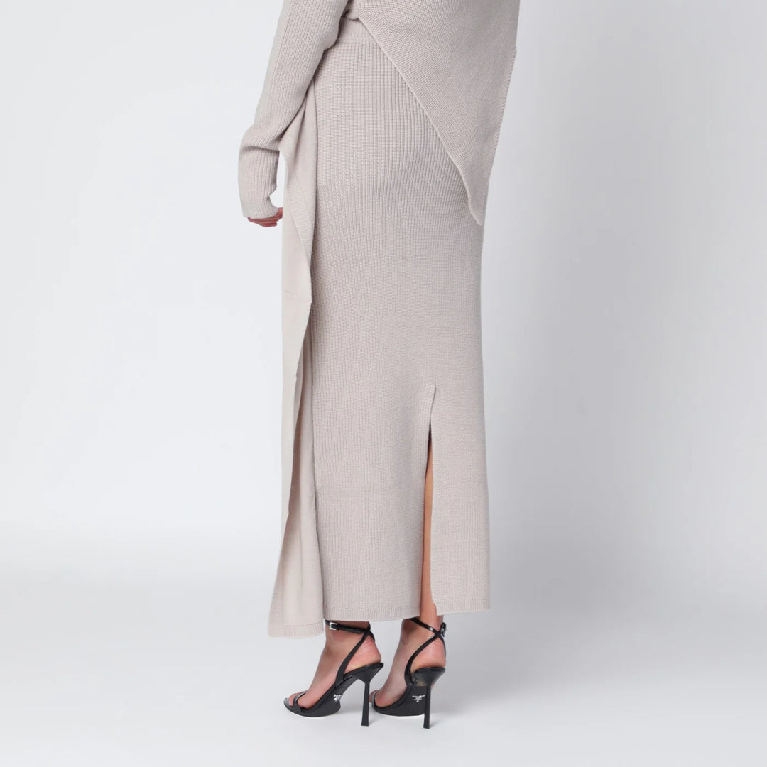 Entire Studios - Light beige long wool skirt