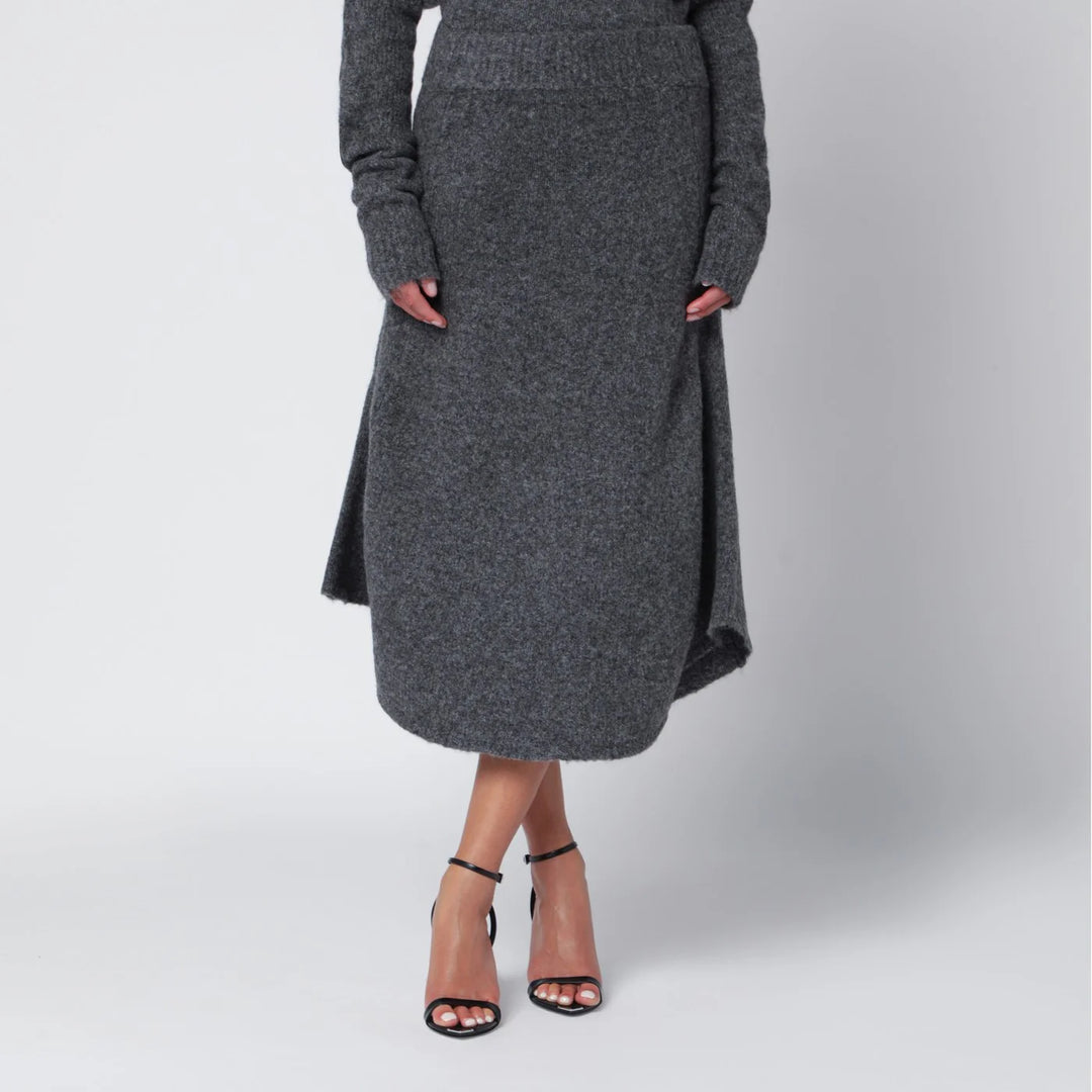 Entire Studios - Smoke grey wool-blend midi skirt