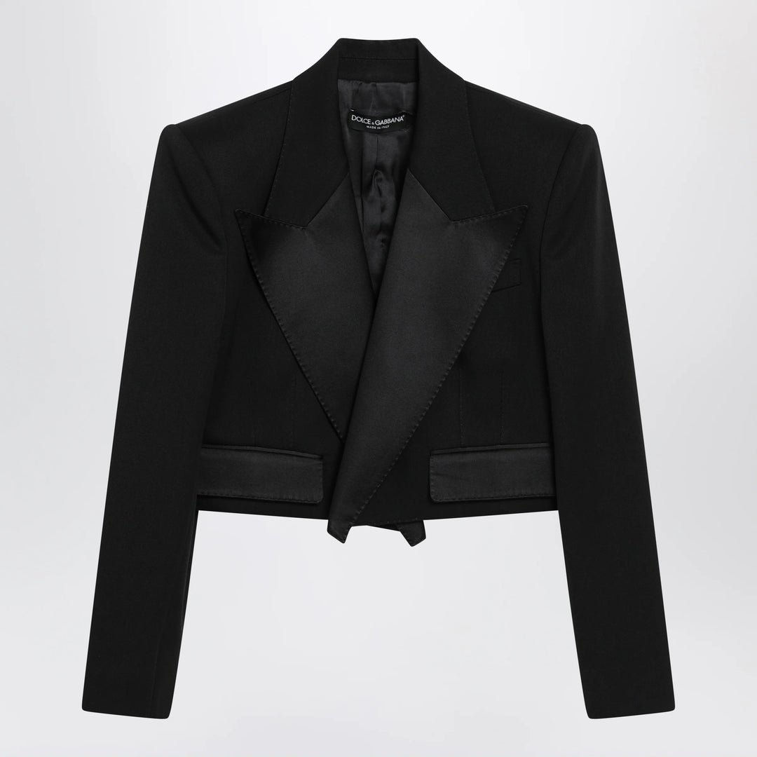 Dolce&amp;Gabbana - Black wool gabardine spencer tuxedo