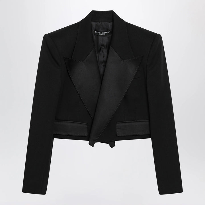 Dolce&amp;Gabbana - Black wool gabardine spencer tuxedo