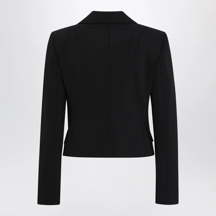 Dolce&amp;Gabbana - Short single-breasted technical cady jacket, black