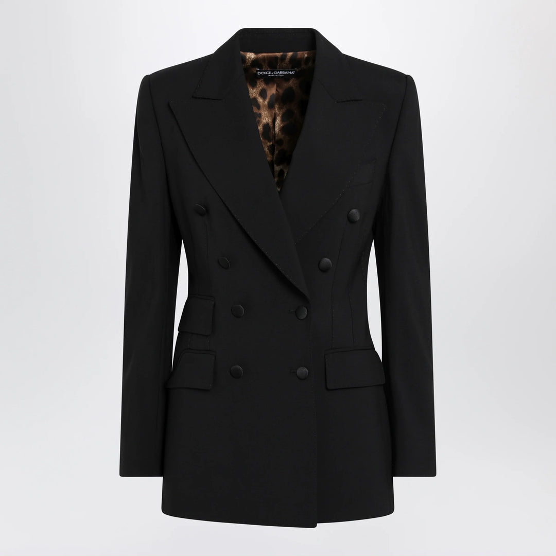 Dolce&amp;Gabbana - Double-breasted virgin wool jacket in black