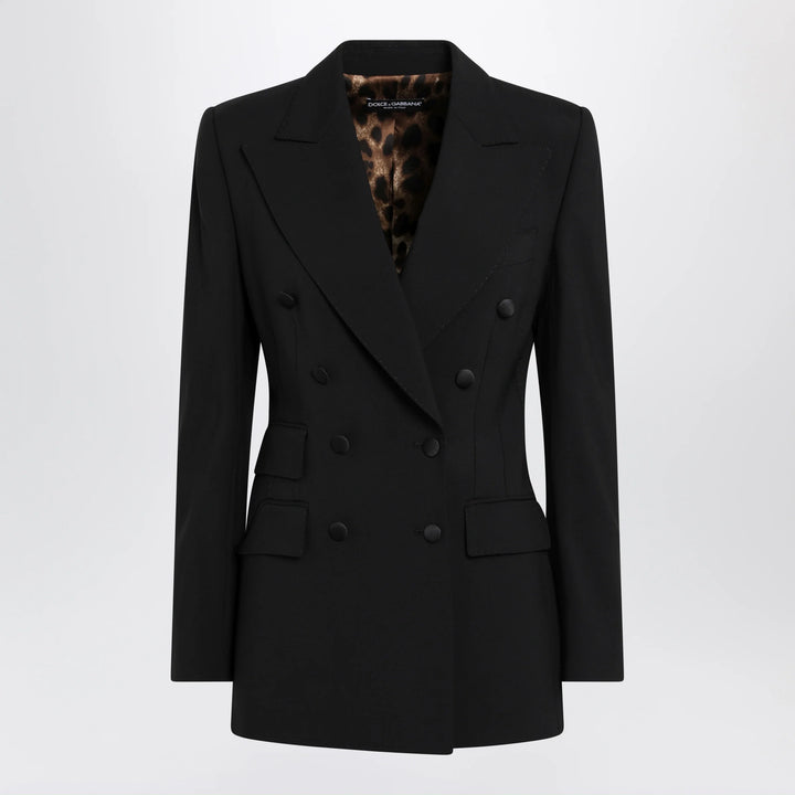 Dolce&amp;Gabbana - Double-breasted virgin wool jacket in black