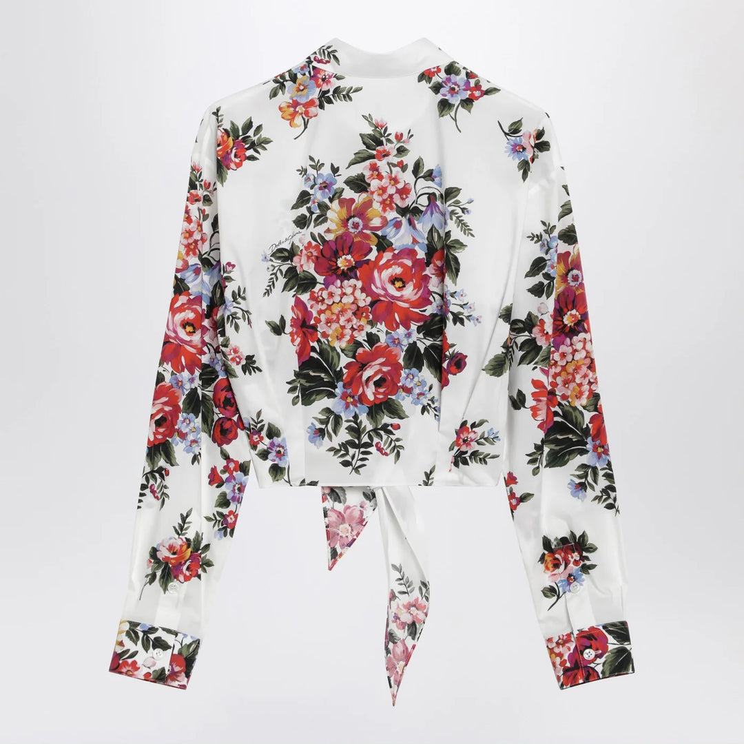 Dolce&amp;Gabbana - White cropped shirt with floral print