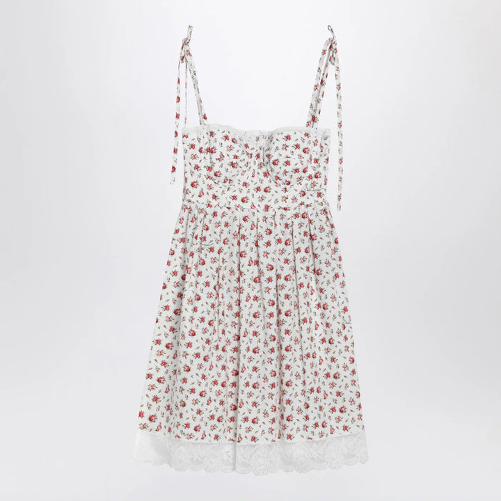 Dolce&amp;Gabbana - White mini dress with Roselline print