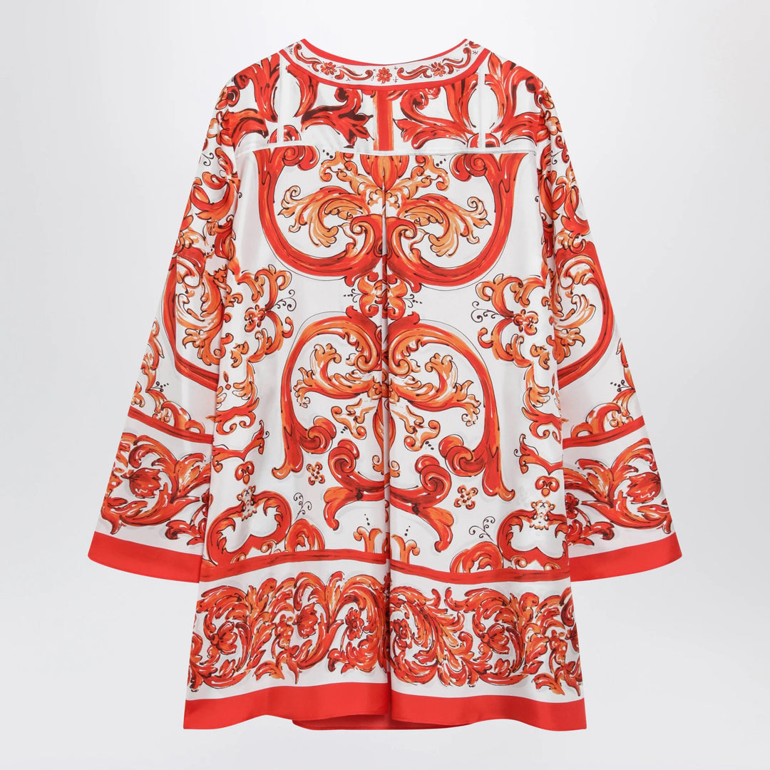 Dolce&amp;Gabbana - Maiolica-print silk twill kaftan dress, multicolour
