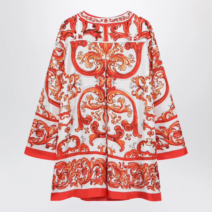 Dolce&amp;Gabbana - Maiolica-print silk twill kaftan dress, multicolour