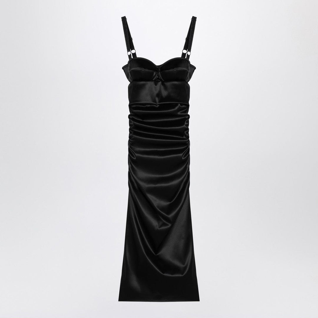 Dresses 42 Dolce & Gabbana Dolce&Gabbana Draped black dress with bra detail Brand