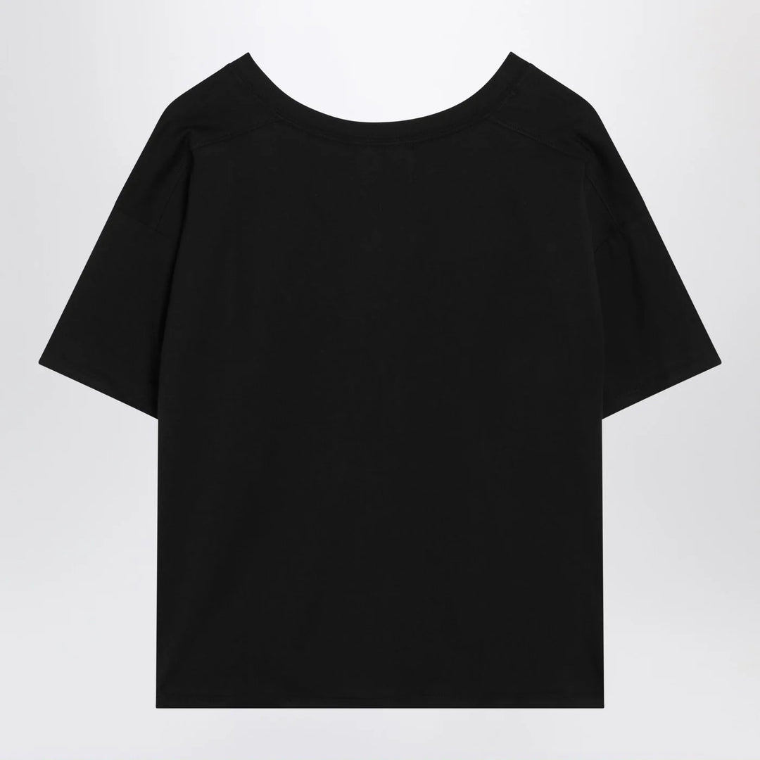 LouLou De Saison - Black cotton V-neck T-shirt