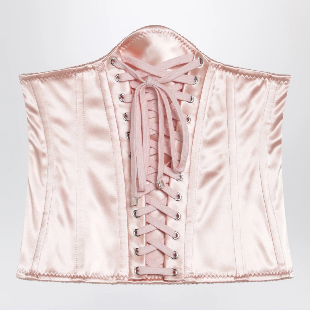 Dolce&amp;Gabbana - Corset with lace-up details in pale pink