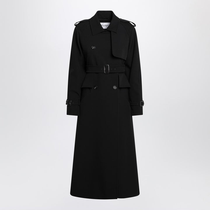 Max Mara Black long trench in sable