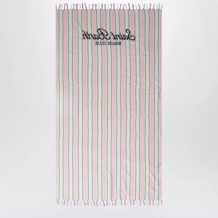 MC2 Saint Barth - Striped beach towel with logo embroidery