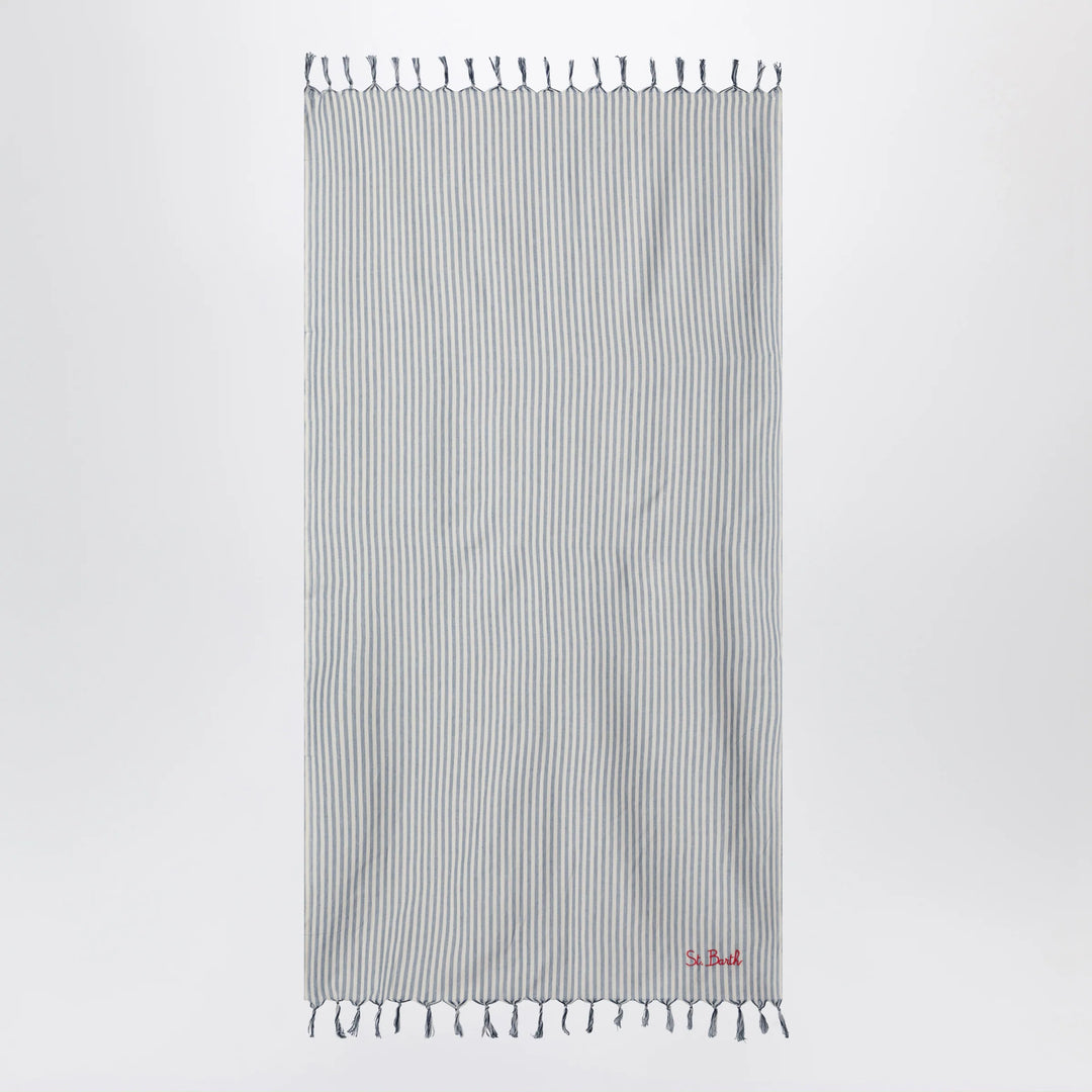 MC2 Saint Barth - Striped beach towel with embroidered logo