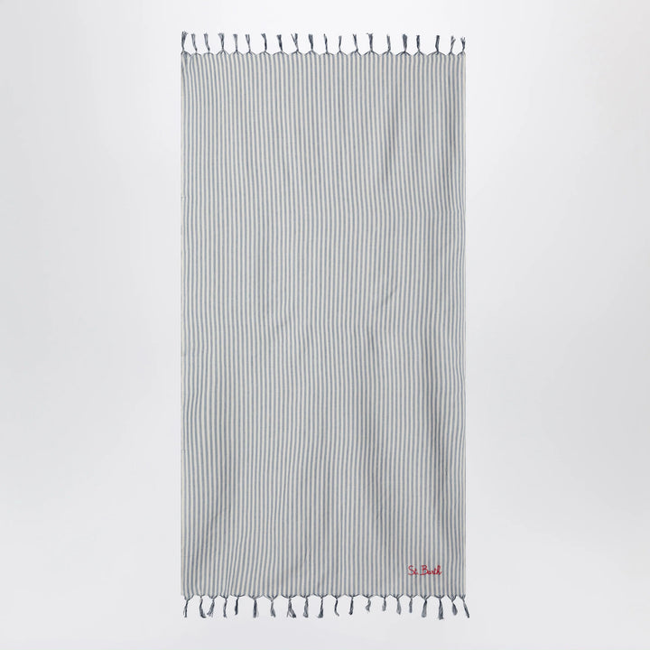 MC2 Saint Barth - Striped beach towel with embroidered logo