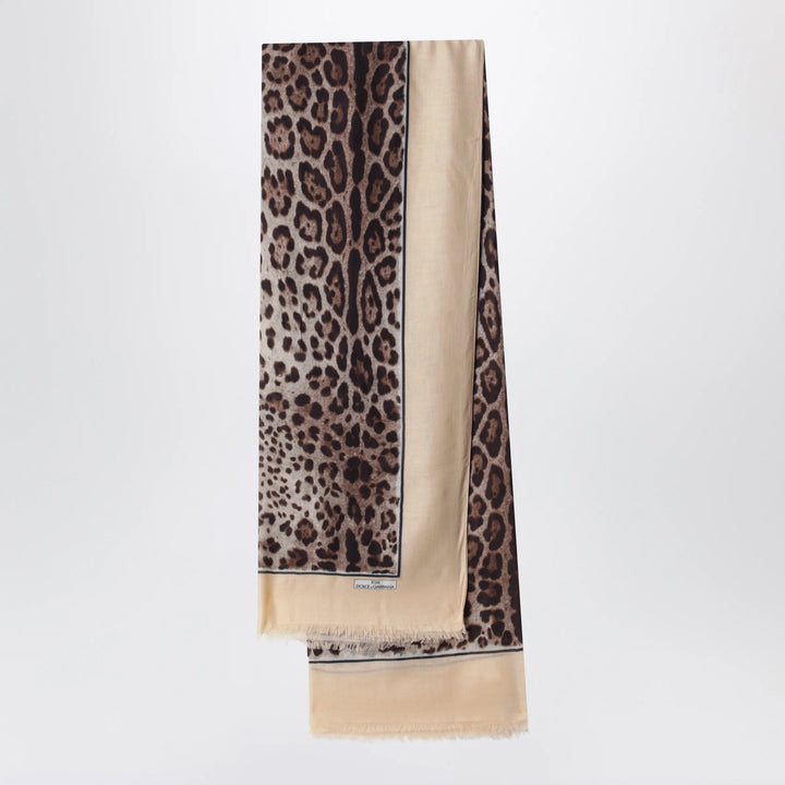 Dolce&amp;Gabbana - Kim leopard-print modal and cashmere scarf, nude