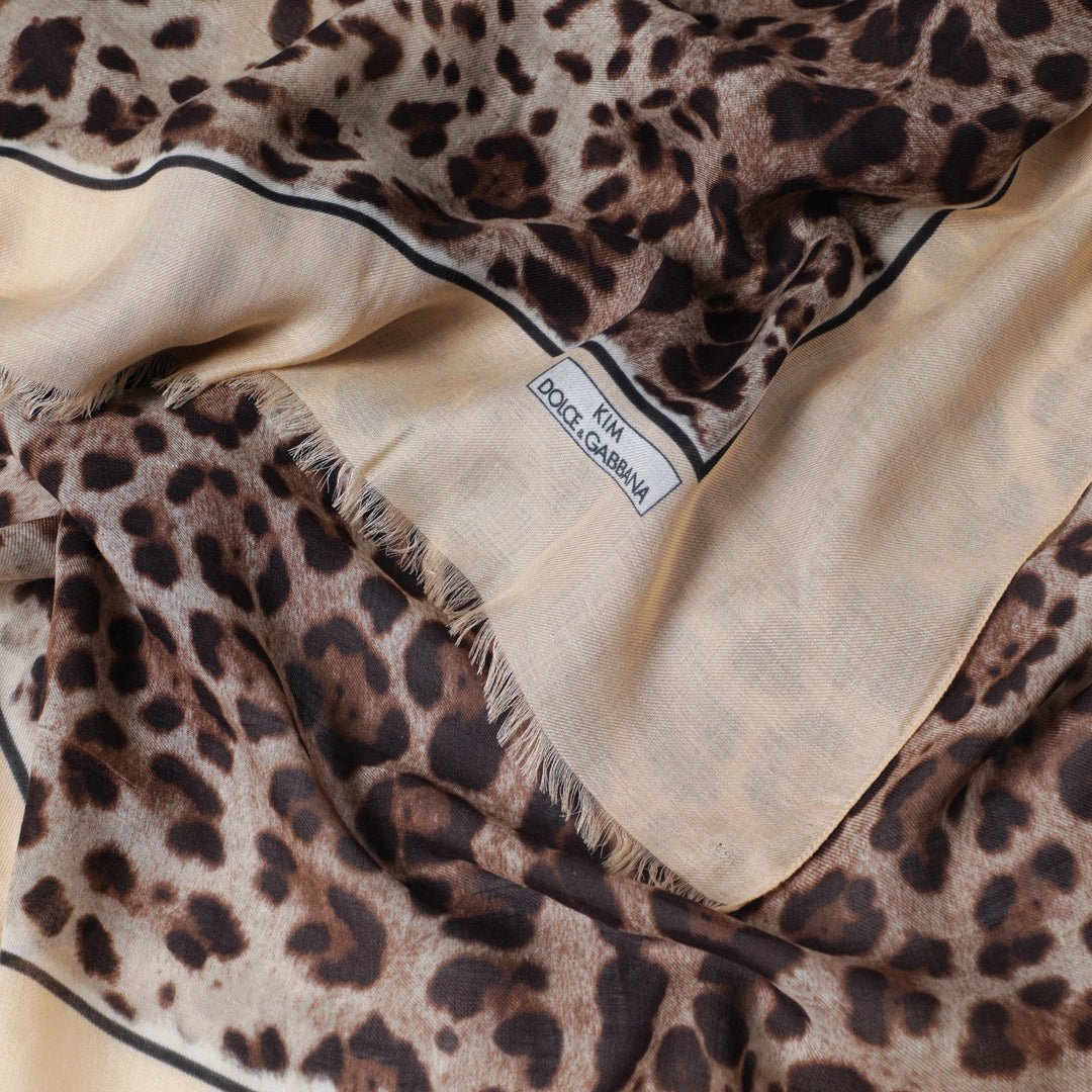 Dolce&amp;Gabbana - Kim leopard-print modal and cashmere scarf, nude