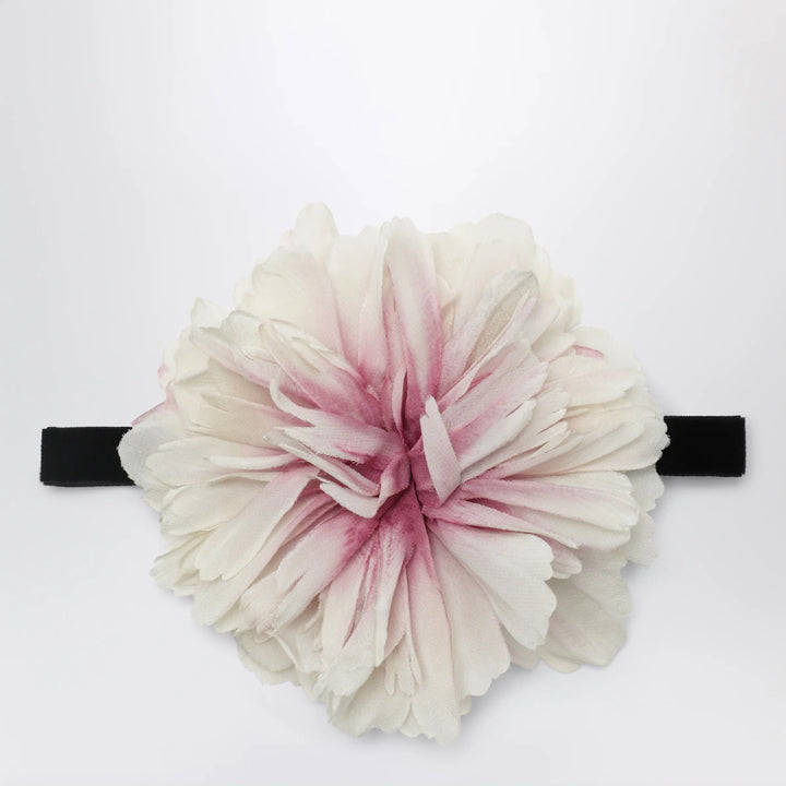 Dolce&amp;Gabbana - Choker with maxi ivory/pink flower
