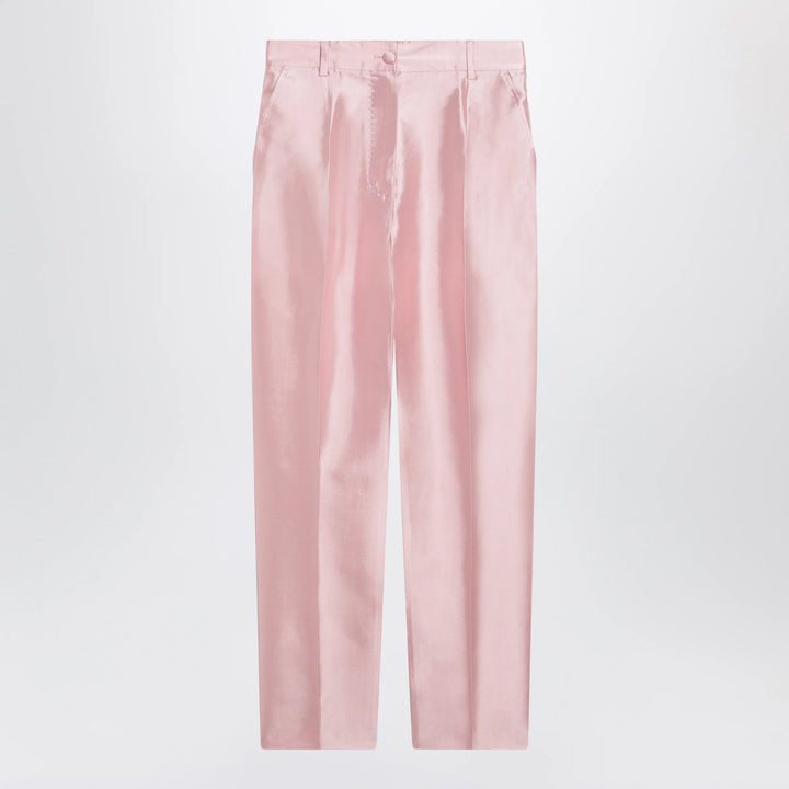 Dolce&amp;Gabbana - Silk shantung cigarette trousers in candy pink