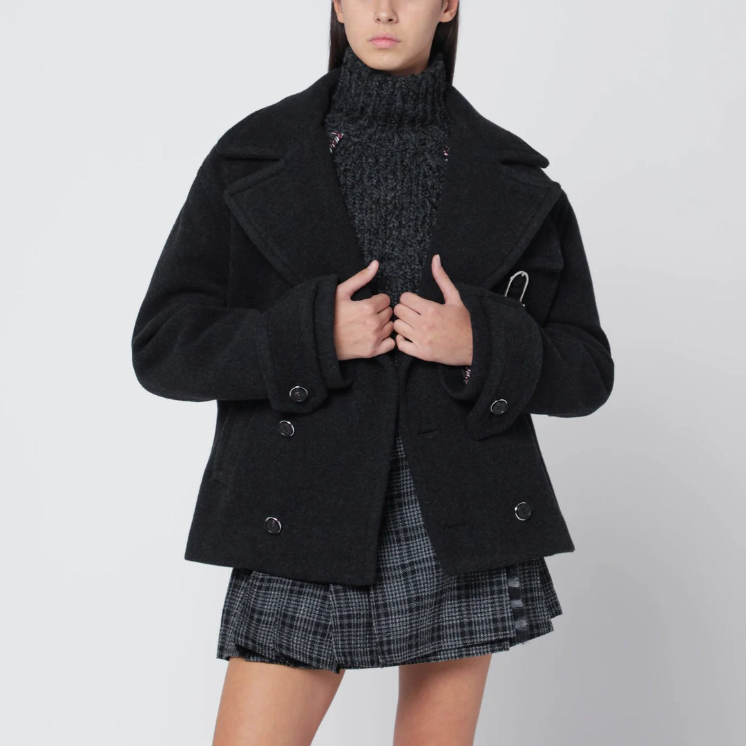 Durazzi Milano - Dark grey mélange wool coat