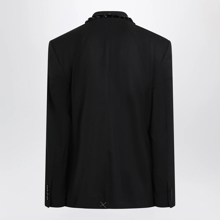 Dolce&amp;Gabbana - Embellished wool-blend blazer in black