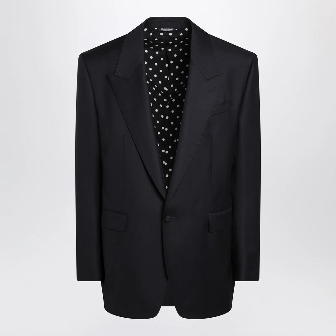 Dolce&amp;Gabbana - Dark navy wool single-breasted jacket