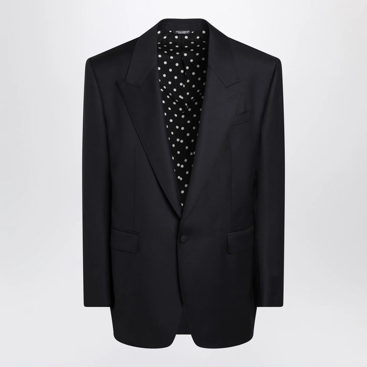 Dolce&amp;Gabbana - Dark navy wool single-breasted jacket