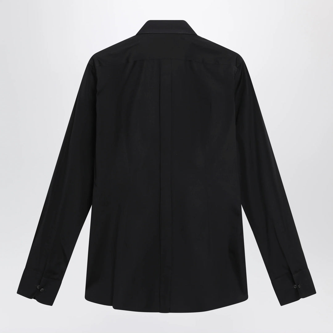 Dolce&amp;Gabbana - Gold-fit tuxedo shirt in cotton poplin, black