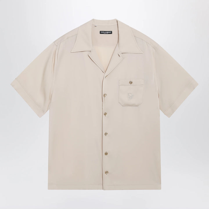 Dolce&amp;Gabbana - Écru silk bowling shirt
