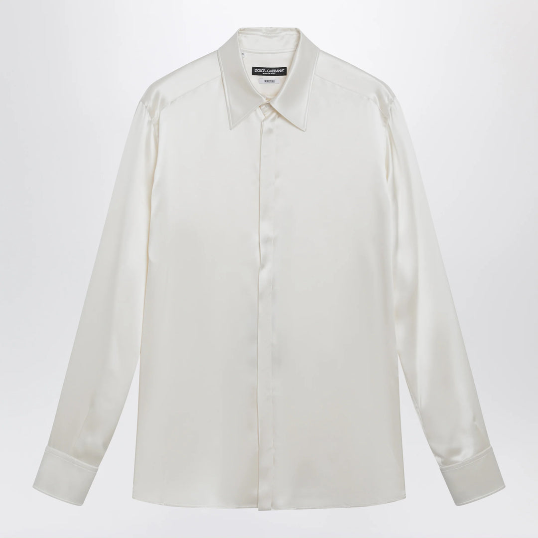 Dolce&amp;Gabbana - Martini silk satin shirt in white