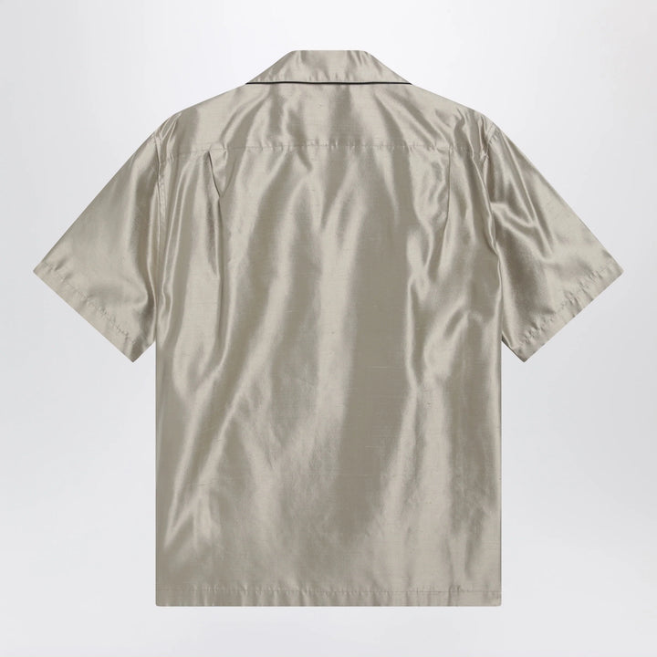 Dolce&amp;Gabbana - Beige silk bowling shirt