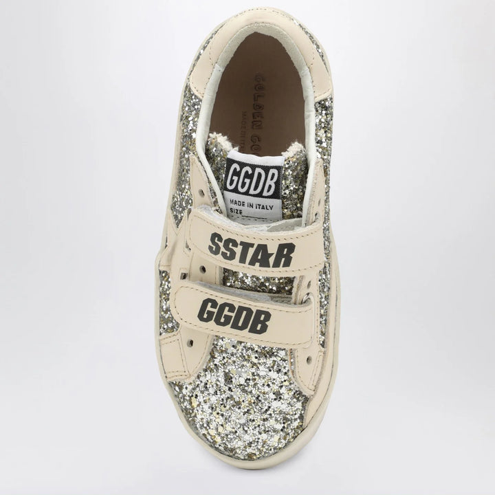 Golden Goose - Old School Sneakers in platinum/cream glitter