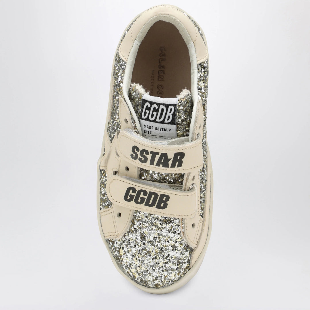 Golden Goose - Old School Sneakers in platinum/cream glitter
