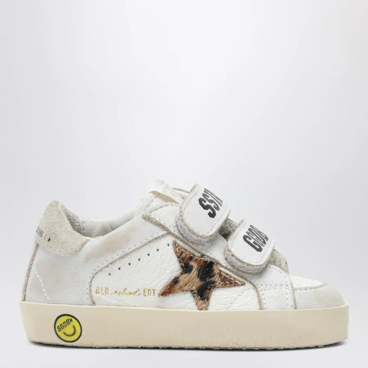 Golden Goose - Old School Sneakers in white with leopard-print star Brand Shoes 19
