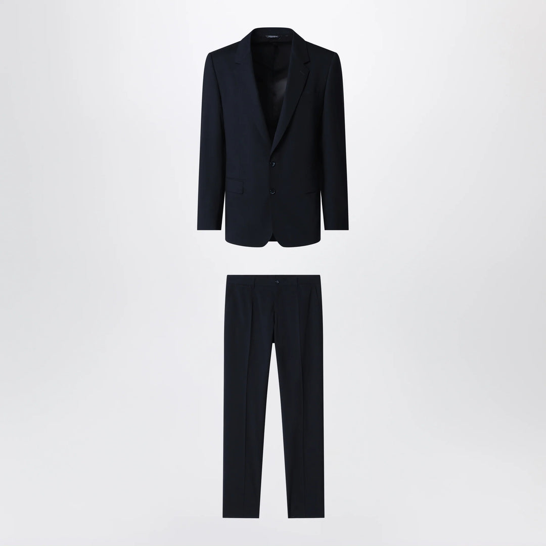 Dolce&amp;Gabbana - Martini double-breasted dress in blue stretch wool
