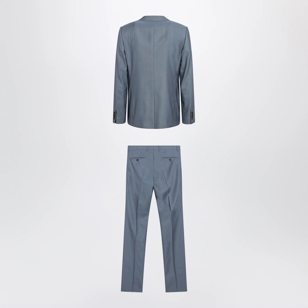 Dolce&amp;Gabbana - Single-breasted Sicilia light suit in wool and silk, blue