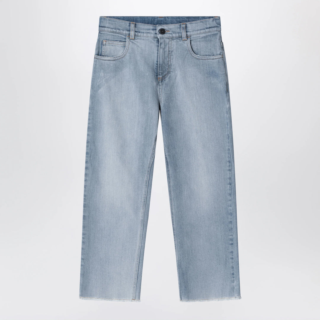 Golden Goose - Medium blue jeans with logo embroidery