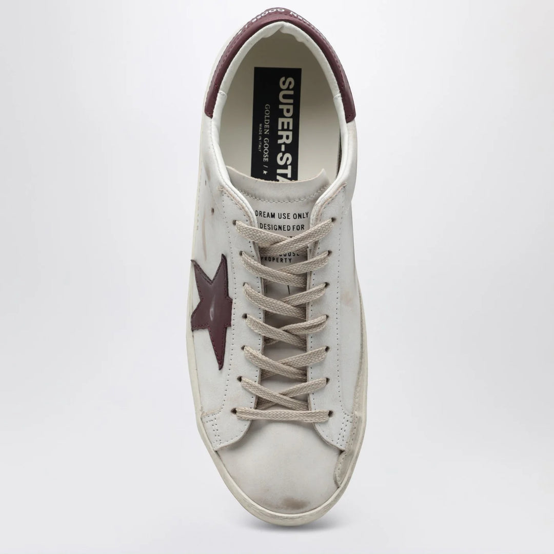 Golden Goose - Super-star Sneakers white/burgundy vintage effect