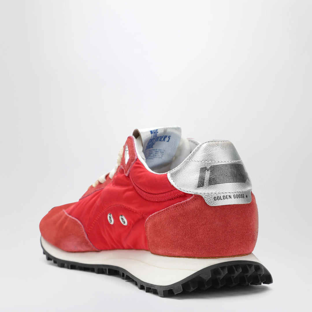 Golden Goose - Red/silver Marathon sneakers in nylon and suede