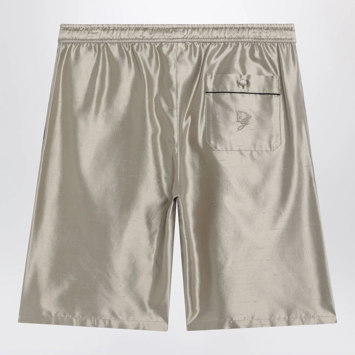 Dolce&amp;Gabbana - Bermuda shorts in beige silk satin