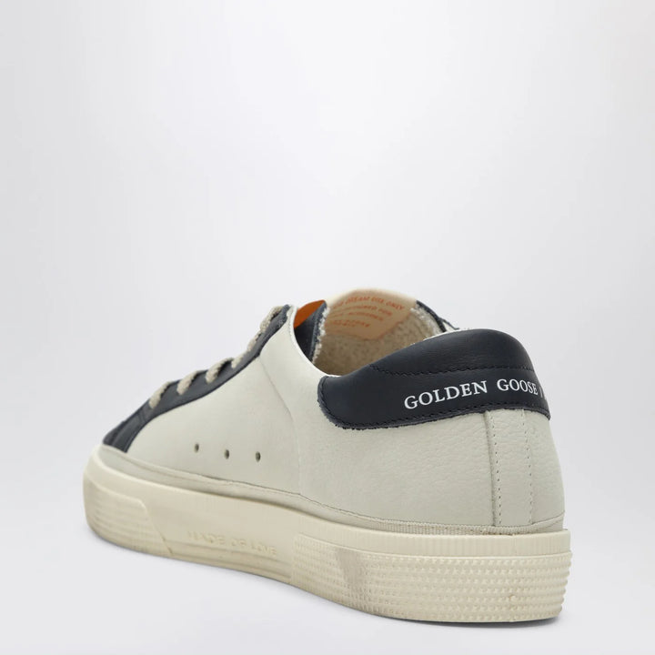 Golden Goose - White/blue May Sneakers with platinum star