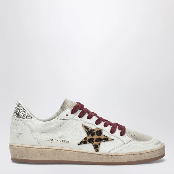 Golden Goose - Ball Star Sneakers with leopard-print pony hair star